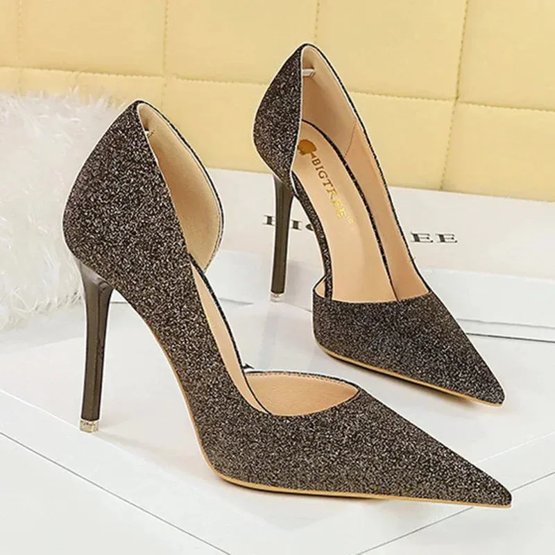Women10.5cm High Heels Elegant Blue Pumps Sexy
