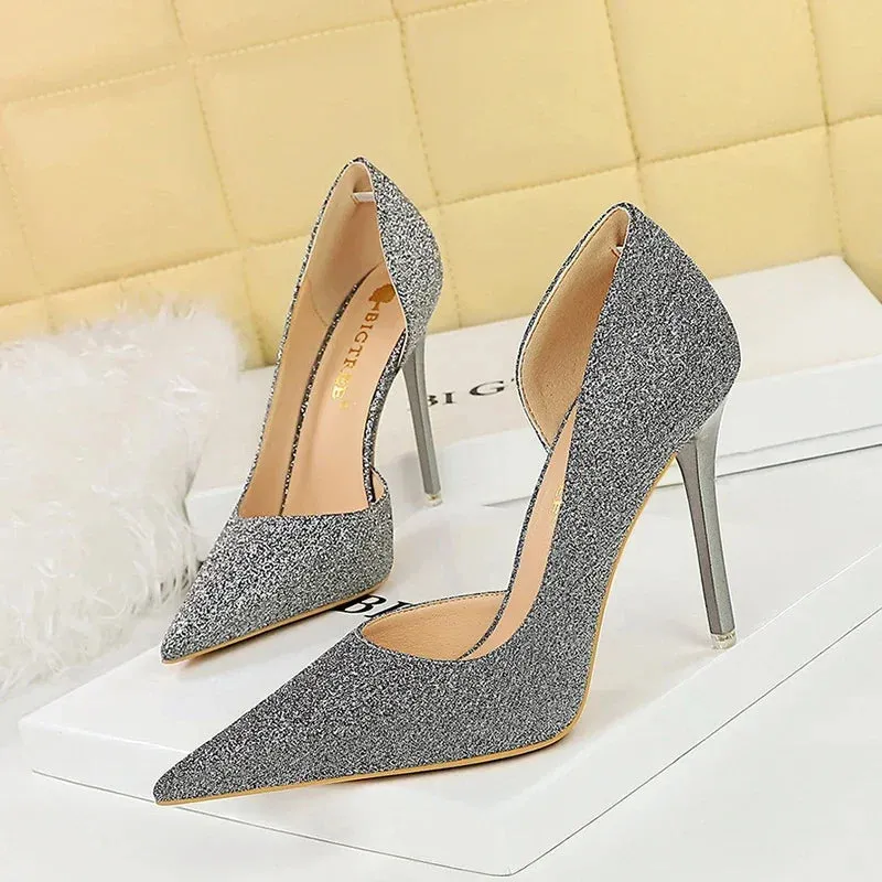 Women10.5cm High Heels Elegant Blue Pumps Sexy